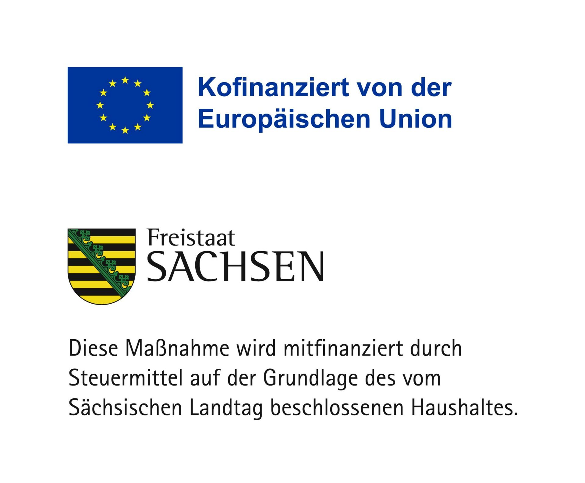 Förderlogos EU, EFRE, ESF und Freistaat Sachsen Logos von EU, EFRE, ESF und Freistaat Sachsen